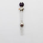 Celestial Prism Wand - Amethyst Moving Crystal Sphere Quartz Stem