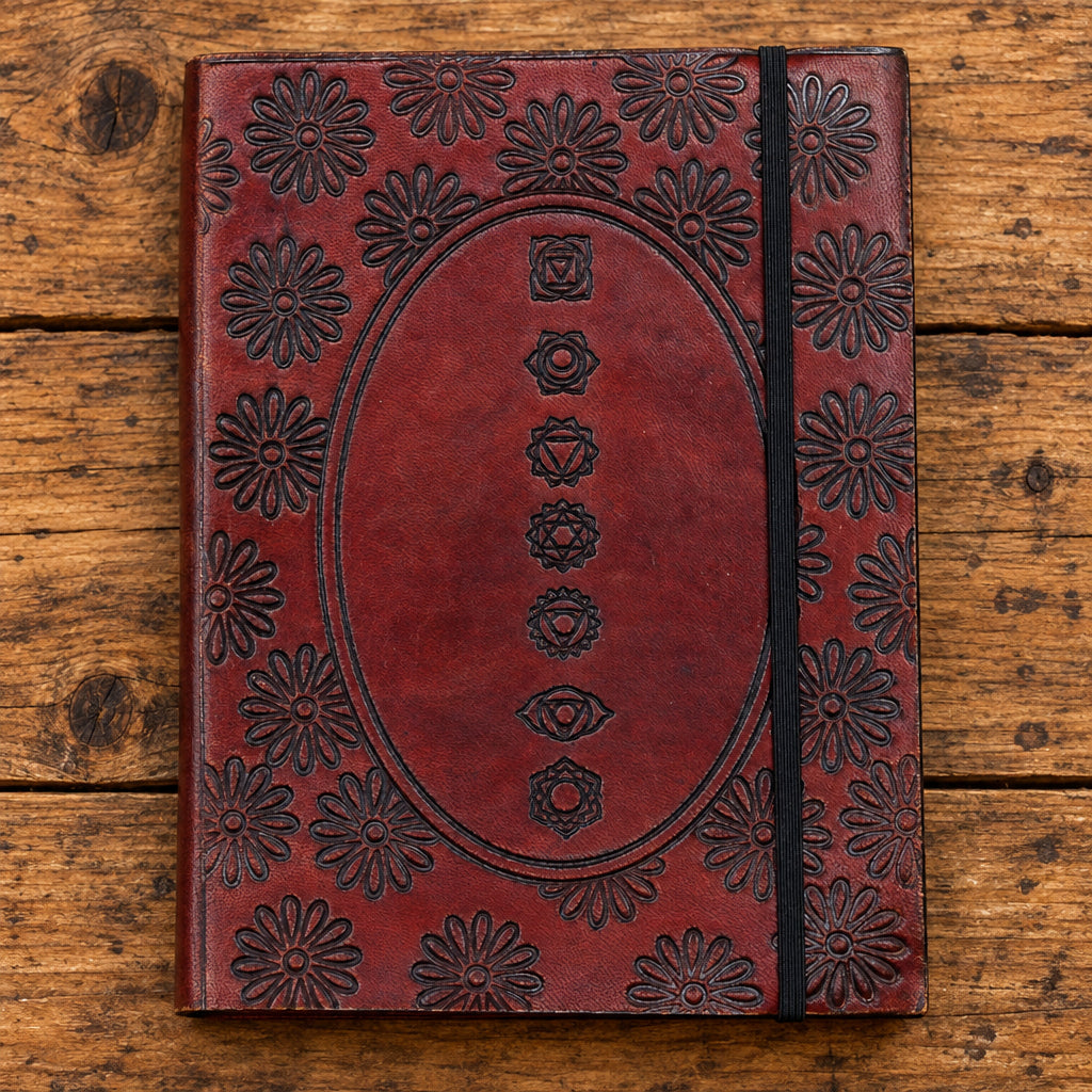 Chakra Mandala Notebook with Strap - Medium