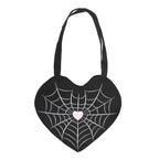 Eleanoras Spiderweb Heart Satin Tote Bag Totes & Shopping Bags