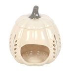 Eleanoras Cream Leaf Cut Out Pumpkin Oil Burner and Wax Warmer 