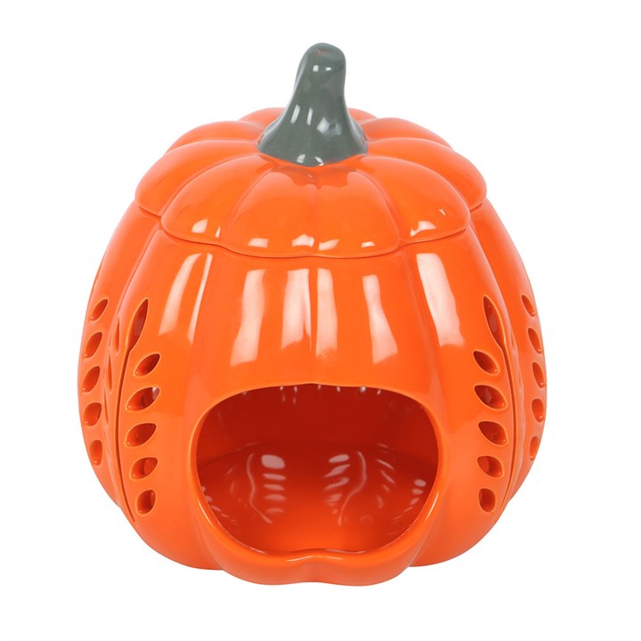 Eleanoras Orange Leaf Cut Out Pumpkin Oil Burner and Wax Warmer 