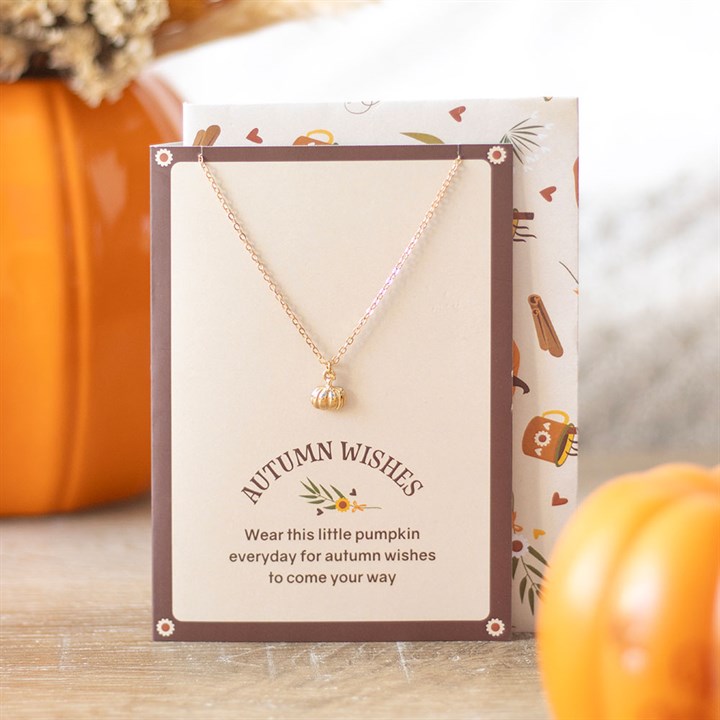 Eleanoras Pumpkin Necklace on Greeting Card 