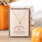 Eleanoras Pumpkin Necklace on Greeting Card 