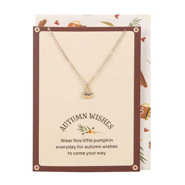 Eleanoras Pumpkin Necklace on Greeting Card 