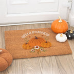 Eleanoras Natural Autumn Days Hello Pumpkin Doormat Doormats