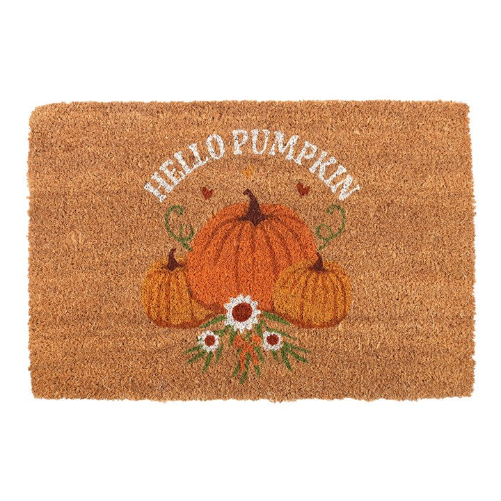 Eleanoras Natural Autumn Days Hello Pumpkin Doormat Doormats