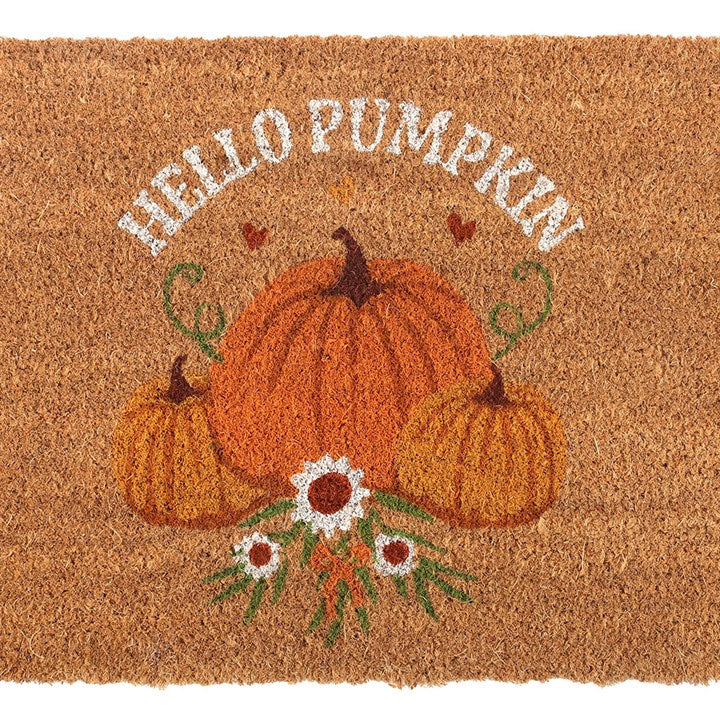 Eleanoras Natural Autumn Days Hello Pumpkin Doormat Doormats