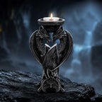 Dark Heart Double Dragon Candle Holder 18.3cm - Nemesis Now
