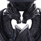 Dark Heart Double Dragon Candle Holder 18.3cm - Nemesis Now