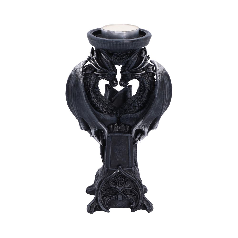 Dark Heart Double Dragon Candle Holder 18.3cm - Nemesis Now