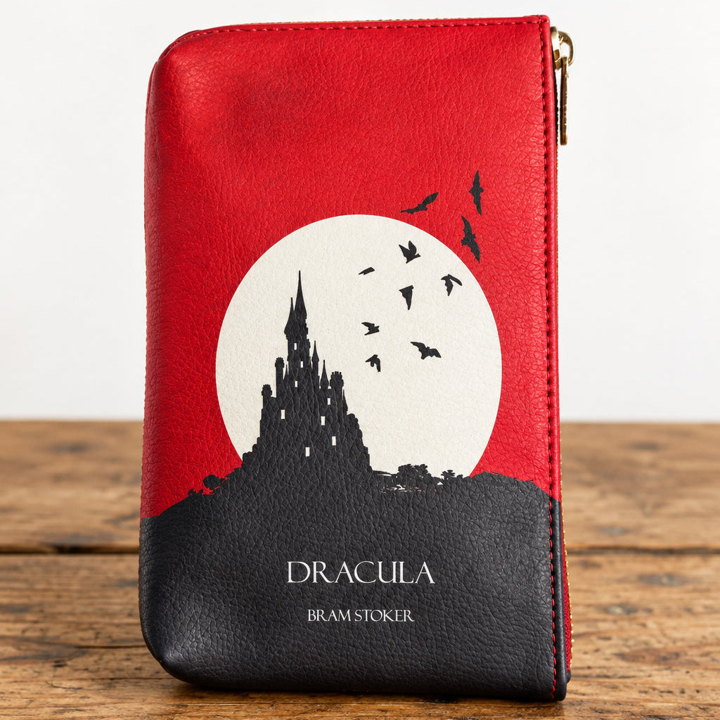 Dracula Moon Red Book Pouch Purse Clutch