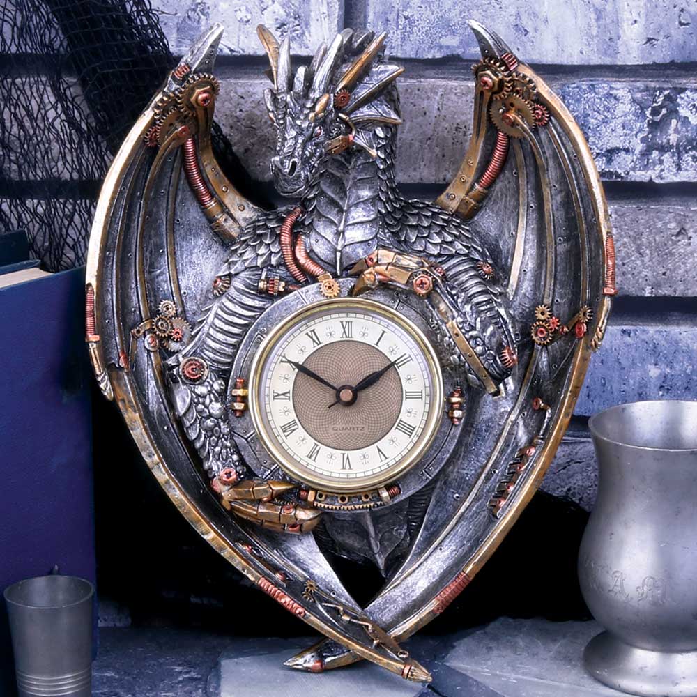 Dracus Horologium Steampunk Dragon Wall Clock | 27.5cm