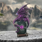 Dragon Fable Purple Dragon on Books Figurine 24cm - Nemesis Now