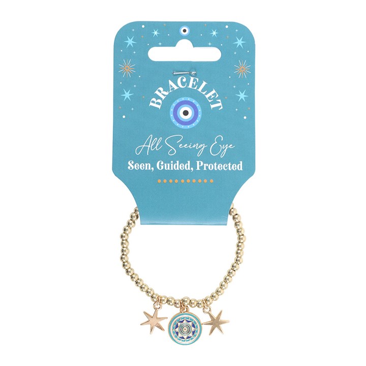 All Seeing Eye Beaded Charm Bracelet