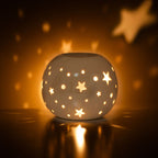 Eleanoras White Iridescent Star Oil Burner & Wax Warmer Oil Burners
