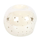 Eleanoras White Iridescent Star Oil Burner & Wax Warmer Oil Burners