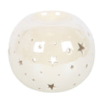 Eleanoras White Iridescent Star Oil Burner & Wax Warmer Oil Burners