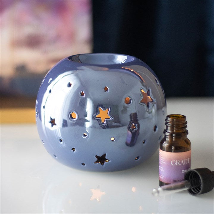 Eleanoras Purple Iridescent Oil Burner & Wax Warmer Oil Burners