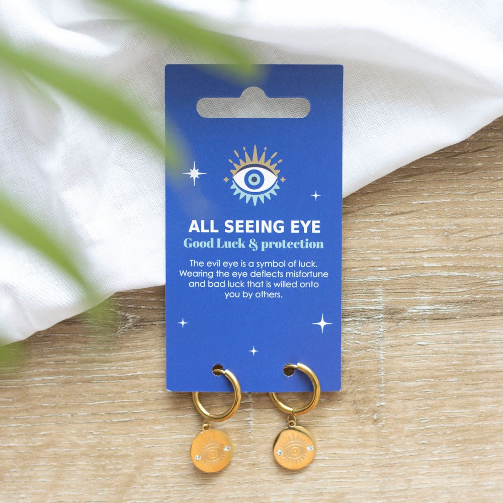 Eleanoras All Seeing Eye Gold Toned Earrings Jewellery