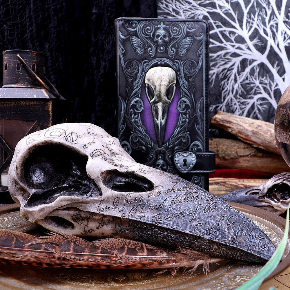 Edgar's Raven Skull Figurine | Edgar Allan Poe Gothic Ornament | Nemesis Now
