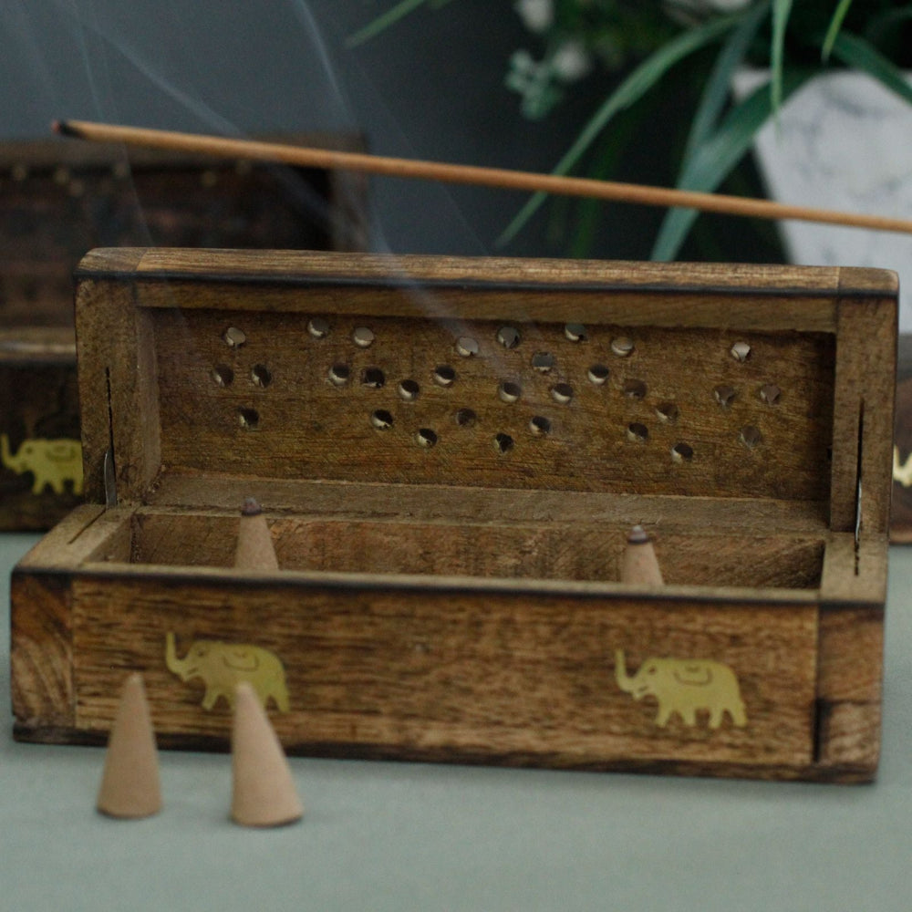 Mango Wood Incense Cone Smoke Box