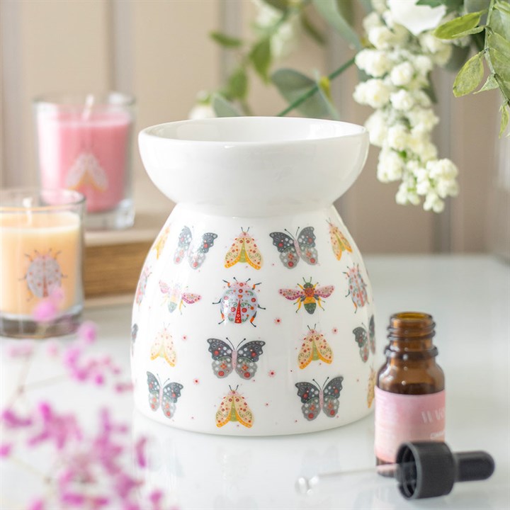 Eleanoras Floral Bug Print Oil Burner and Wax Warmer 