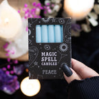 Peace Set Of 12 Light Blue Spell Candles