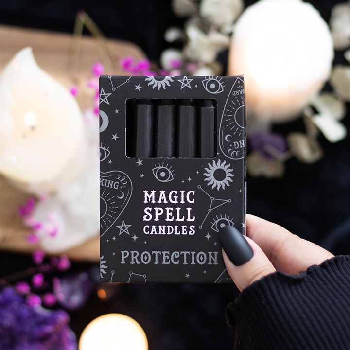Eleanoras Set Of 12 Black Protection Candles Spell Candles