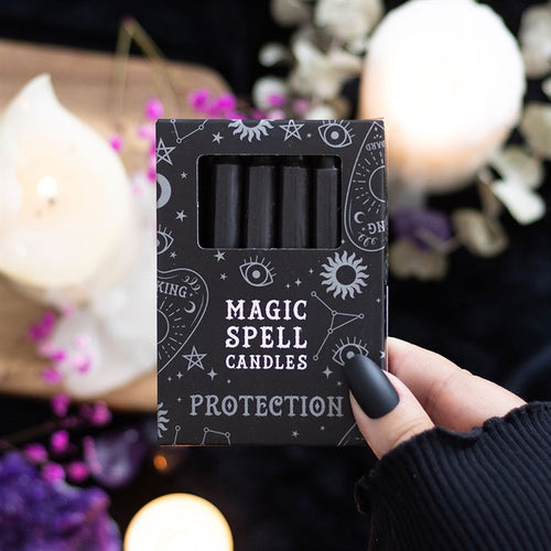 Eleanoras Set Of 12 Black Protection Candles Spell Candles