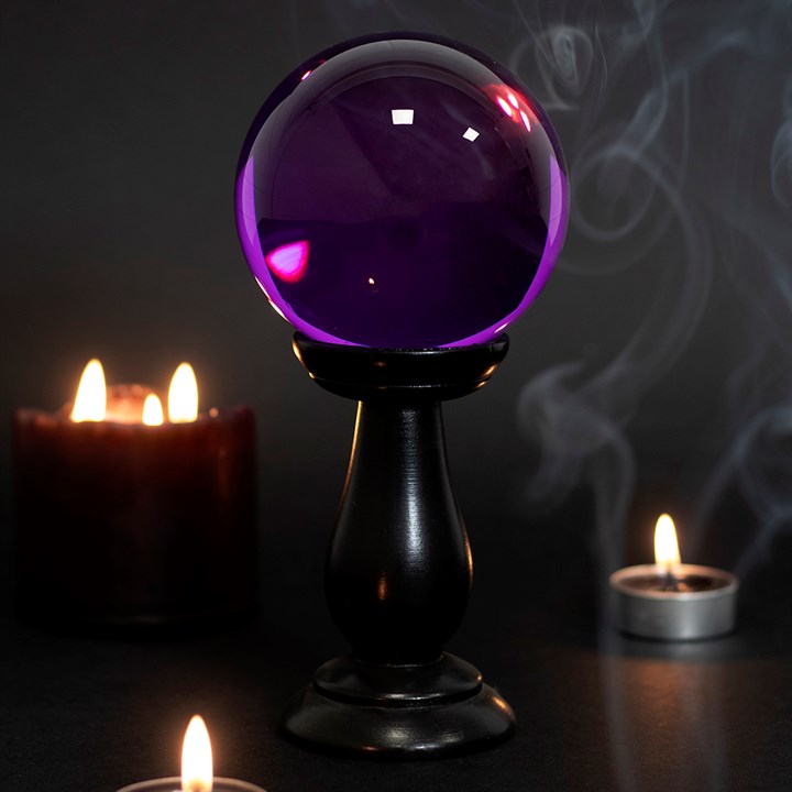 Eleanoras Small Purple Crystal Ball On Stand Crystal Balls