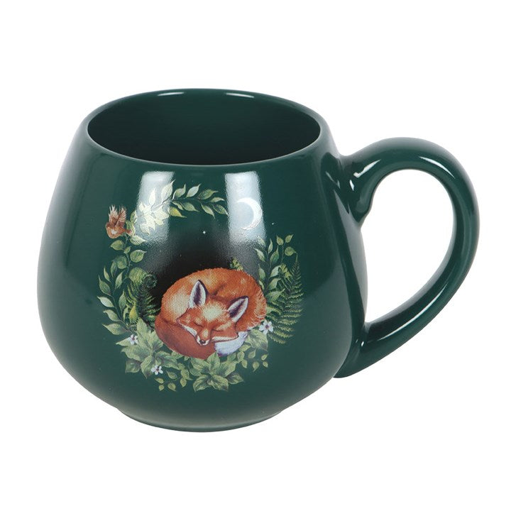 Eleanoras Green Sleeping Fox Rounded Mug 