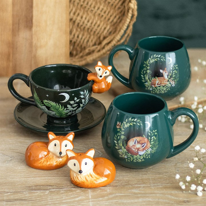 Eleanoras Green Sleeping Fox Rounded Mug 