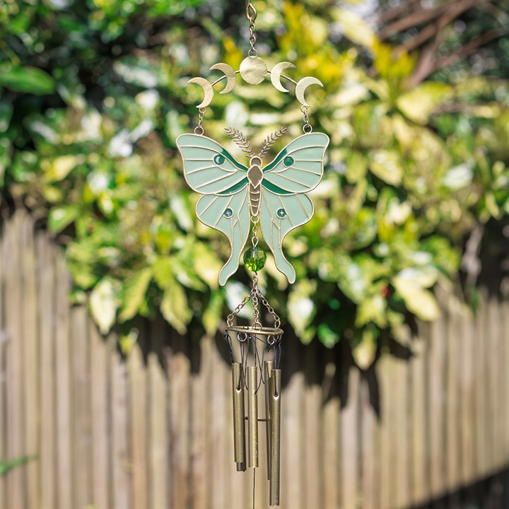 Moonphase Moth Windchime
