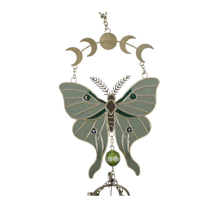 Moonphase Moth Windchime