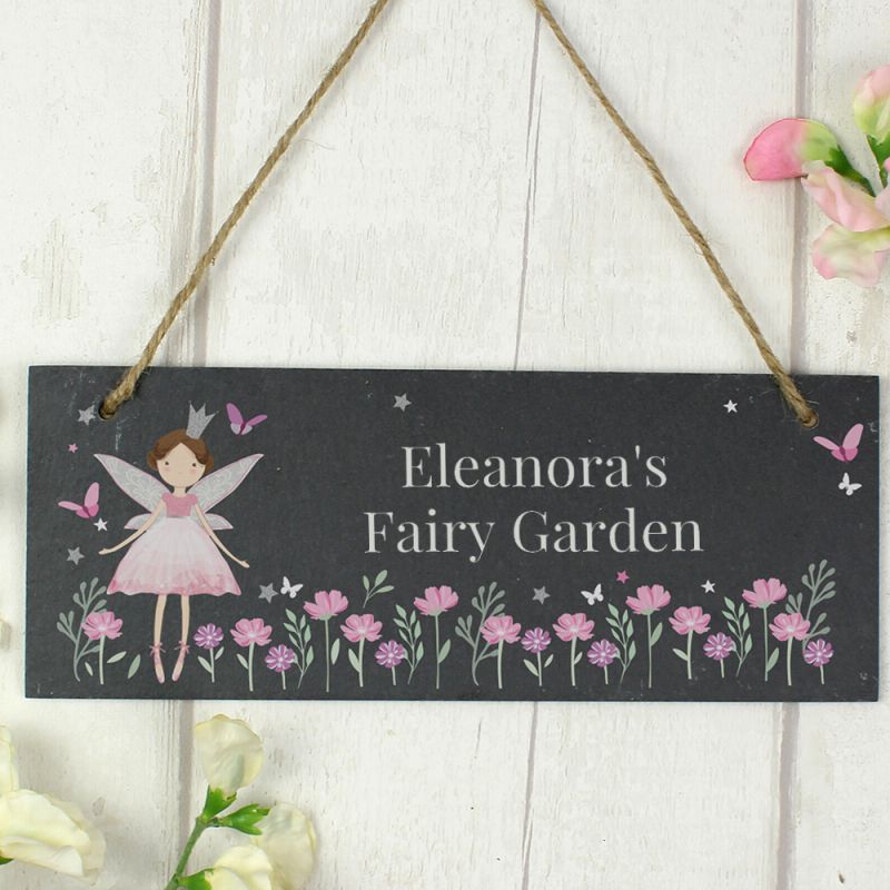 Fairy Garden Hanging Slate Sign | Personalised