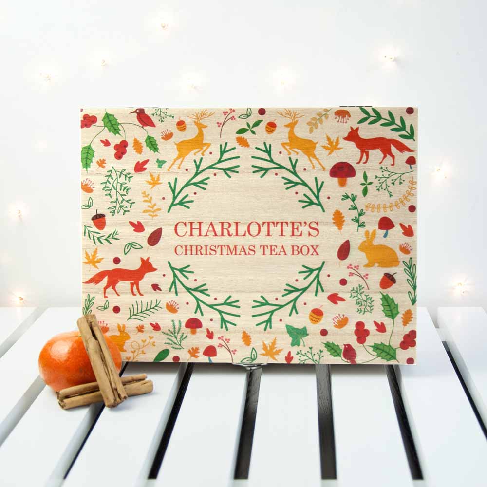 Festive Woodland Christmas Tea Box | Personalised