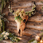 Floral Crown Bull Skull Ornament 27.5cm | Gothic Floral Décor | Nemesis Now
