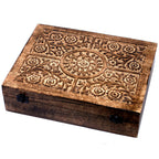 Floral Mango Wood Aromatherapy Box for 80 Bottles