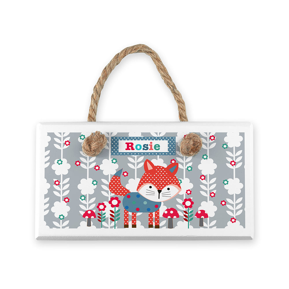Woodland Fox Door Sign | Personalised