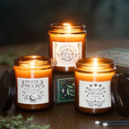 Mystic Moon Amber Glass Candle - Sage & Lavender