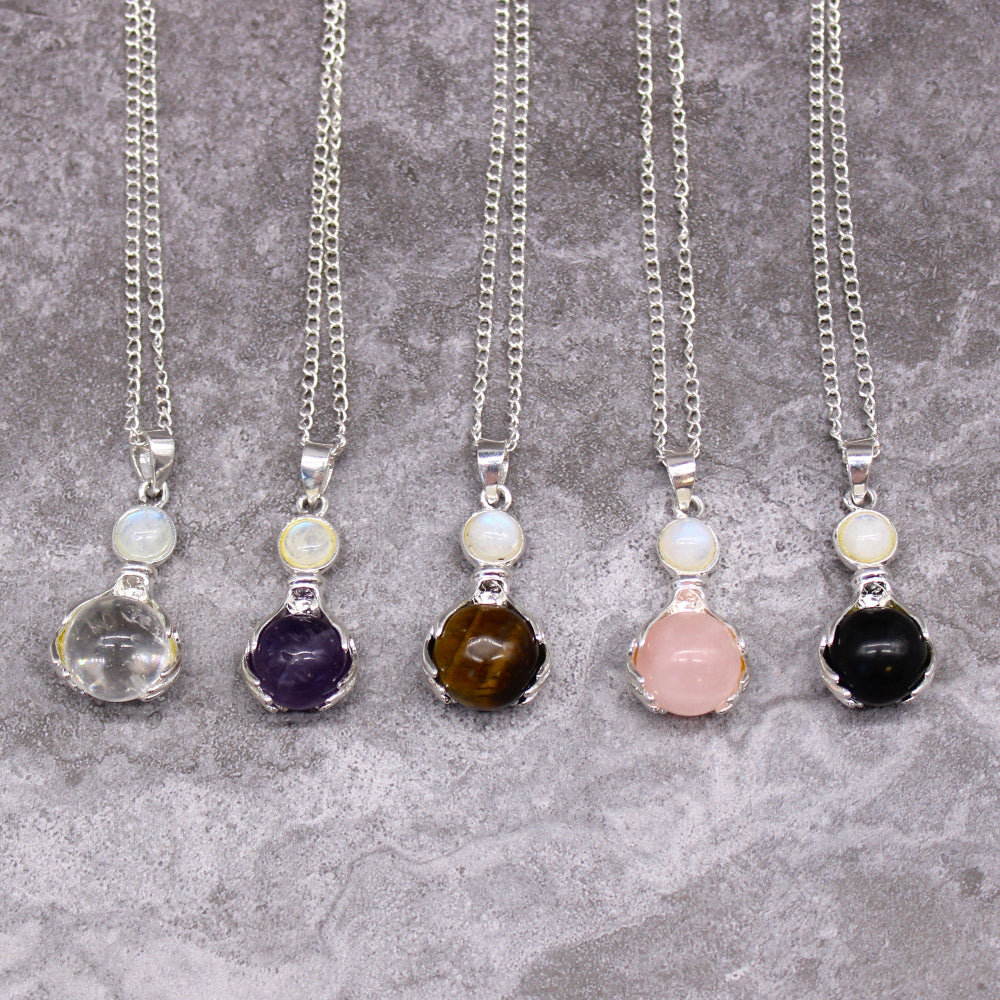 Amethyst Gemstone Healing Hands Pendant
