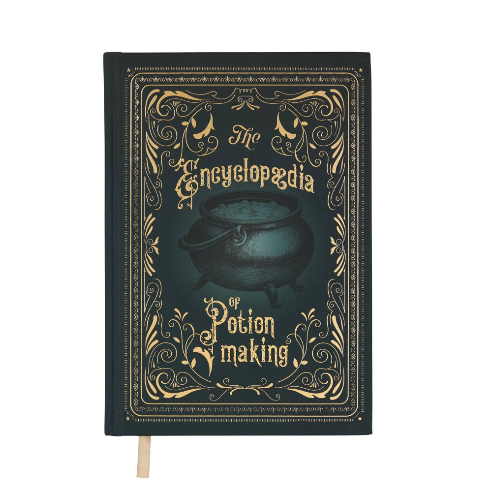 Book titled 'The Encyclopedia of Potion Making' with a cauldron illustration on a white background