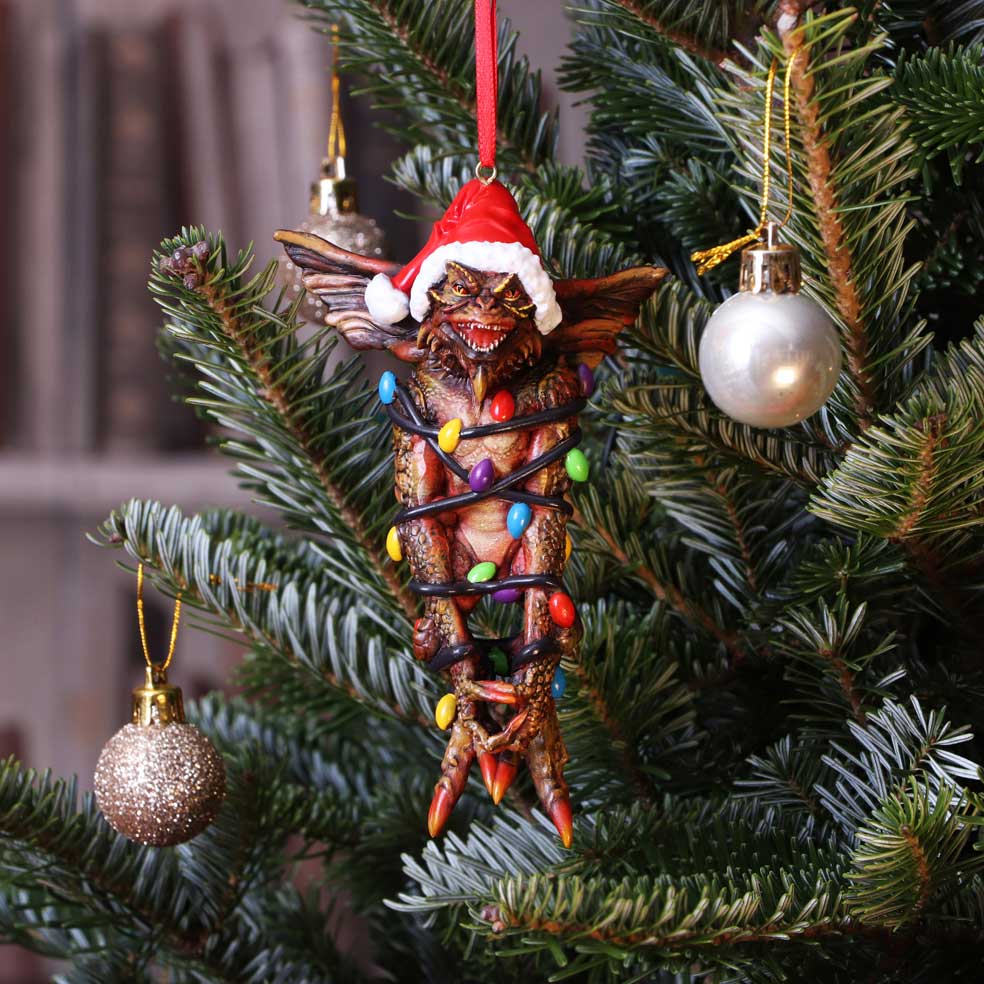 Gremlins Mohawk in Fairy Lights Hanging Christmas Ornament