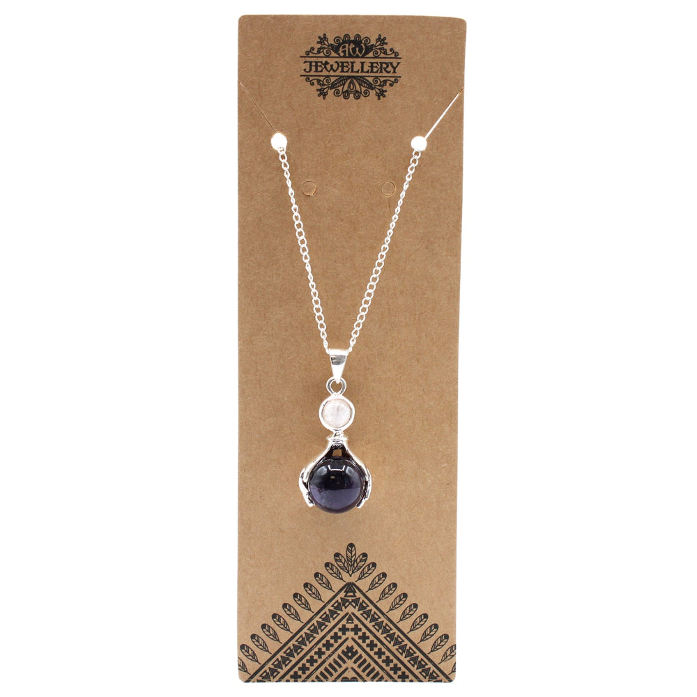 Amethyst Gemstone Healing Hands Pendant