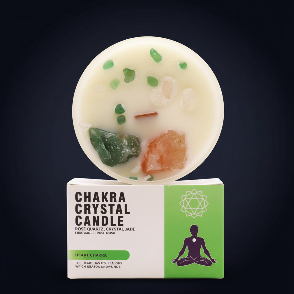 Heart Chakra Crystal Candle