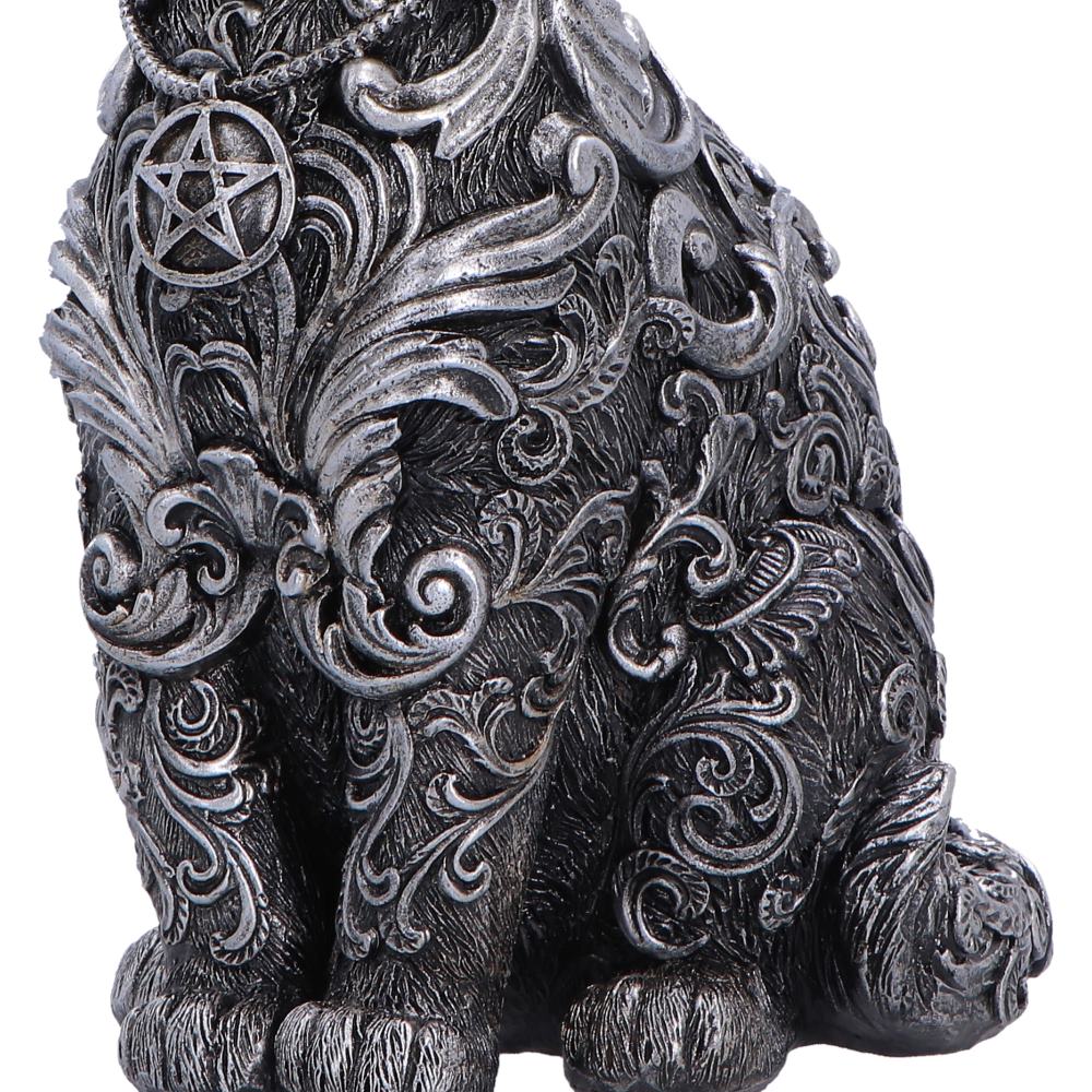 Hexbound Familiar Silver Cat Figurine 23cm - Nemesis Now
