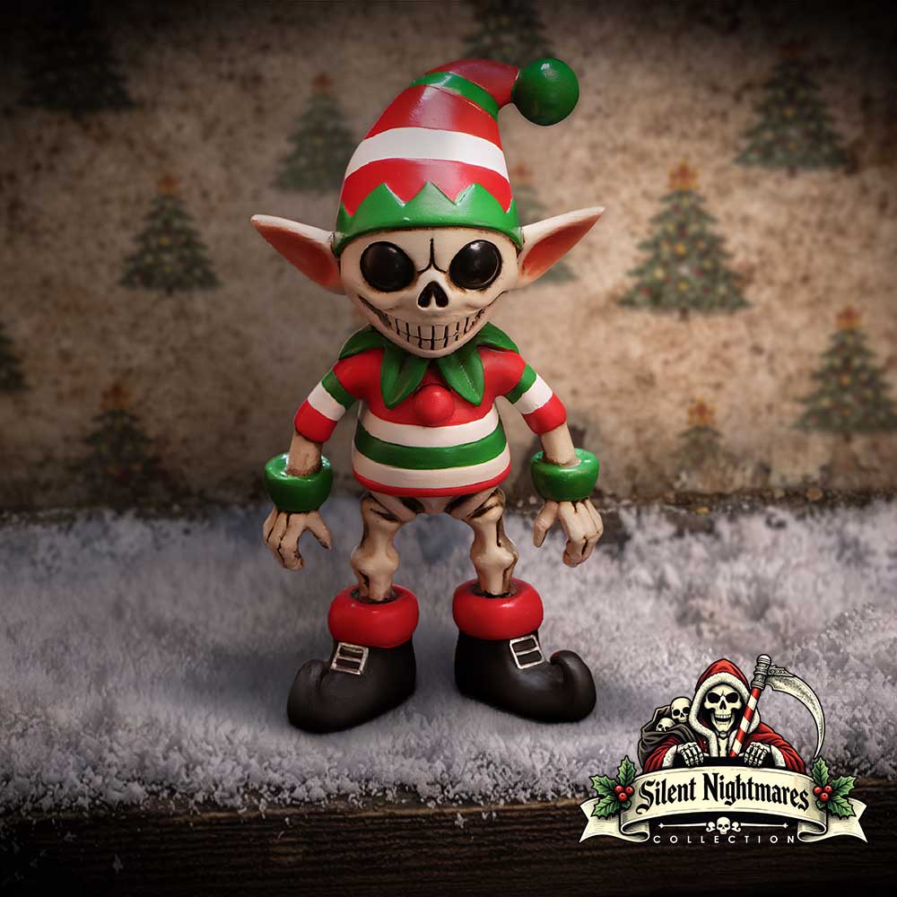 Jingles Skeletal Christmas Elf Figurine 10.5cm - Nemesis Now