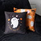 Eleanoras Sweet and Spooky Ghost Print Square Cushion 