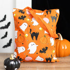 Eleanoras Sweet and Spooky Ghost Print Polycotton Tote Bag 