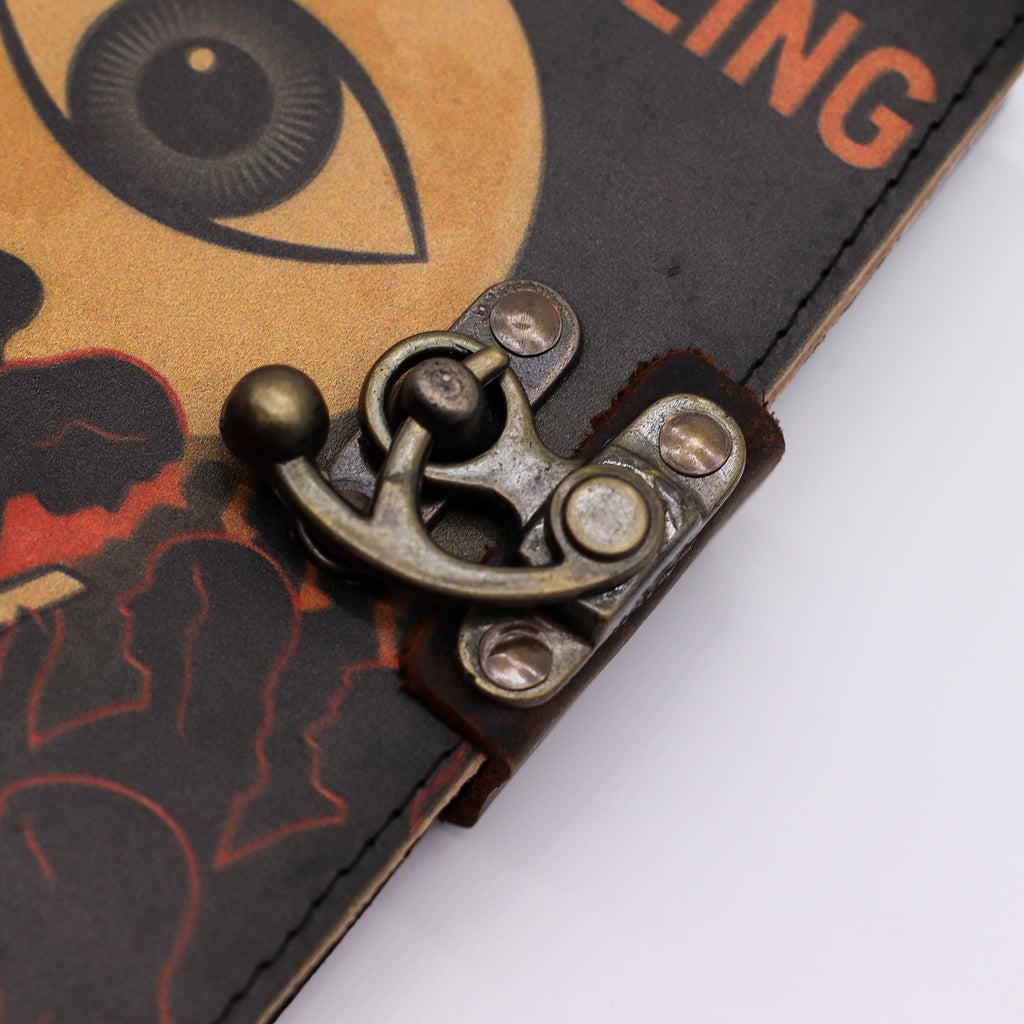 Stop Doom Scrolling Leather Printed Notebook